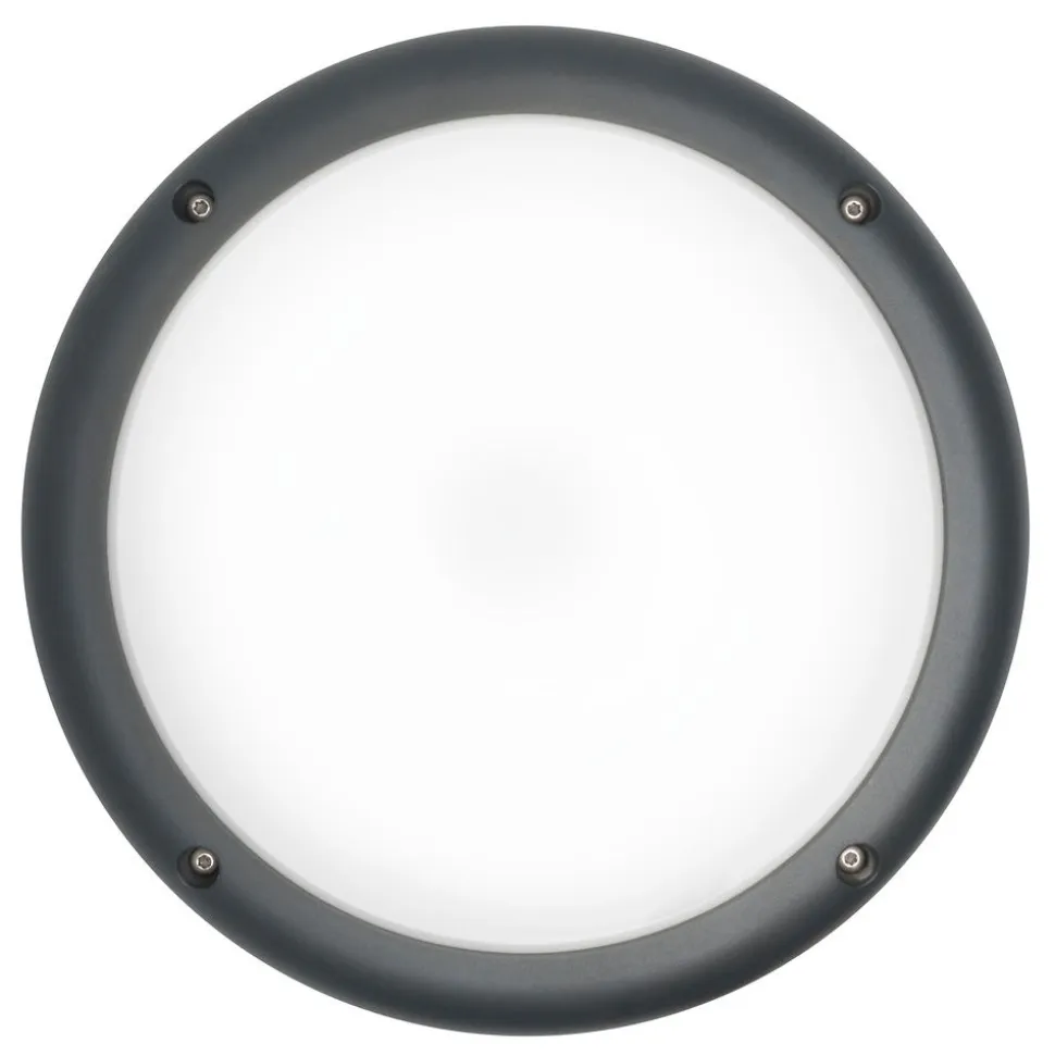 LED-ulkoseinävalaisin Airam Cestus Round, 20W/840, Ø261x140mm, IP65, antrasiitti/opaali