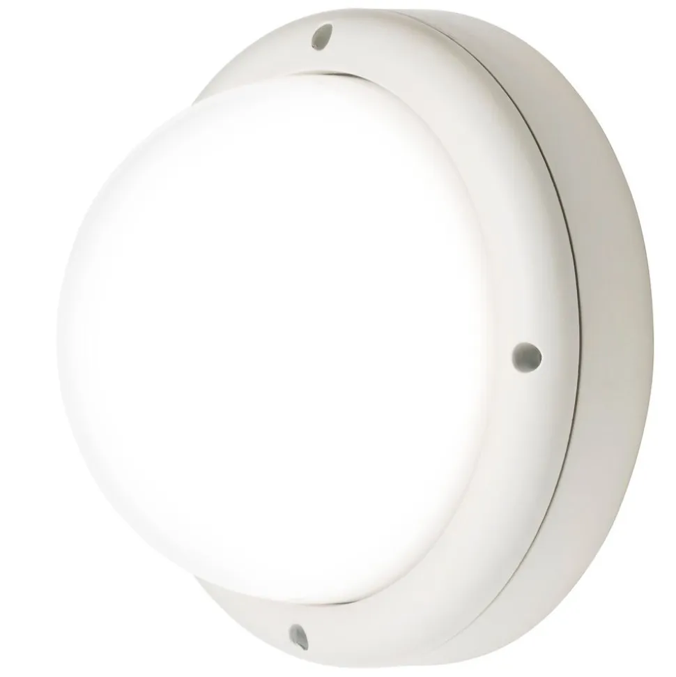 LED-ulkoseinävalaisin Airam Cestus Round, 20W/840, Ø261x140mm, IP65, valkoinen/opaali