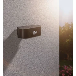 LED-ulkoseinävalaisin aurinkokennolla Paulmann Adya, IP44, 3000K, liiketunnistin, musta