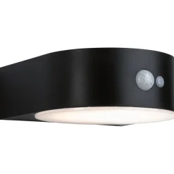LED-ulkoseinävalaisin aurinkokennolla Paulmann Eileen, IP44, 3000K, liiketunnistin, musta