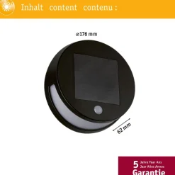 LED-ulkoseinävalaisin aurinkokennolla Paulmann Helena, IP44, 3000K, liiketunnistin, antrasiitti