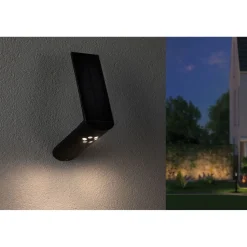 LED-ulkoseinävalaisin aurinkokennolla Paulmann Ilias, IP44, 3000K, liiketunnistin, antrasiitti