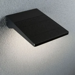 LED-ulkoseinävalaisin aurinkokennolla Paulmann Ronas, 18x25cm, IP44, 3000K, liiketunnistin, tummanharmaa