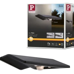 LED-ulkoseinävalaisin aurinkokennolla Paulmann Yoko, IP44, 3000K, liiketunnistin, antrasiitti
