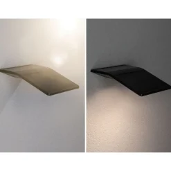 LED-ulkoseinävalaisin aurinkokennolla Paulmann Yoko, IP44, 3000K, liiketunnistin, antrasiitti