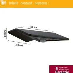 LED-ulkoseinävalaisin aurinkokennolla Paulmann Yoko, IP44, 3000K, liiketunnistin, antrasiitti