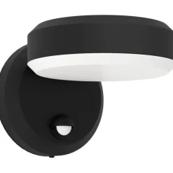 LED-ulkoseinävalaisin Eglo Fornaci, musta/valkoinen, liiketunnistin