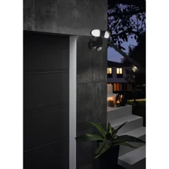 LED-ulkoseinävalaisin Eglo Pagino liiketunnistimella musta