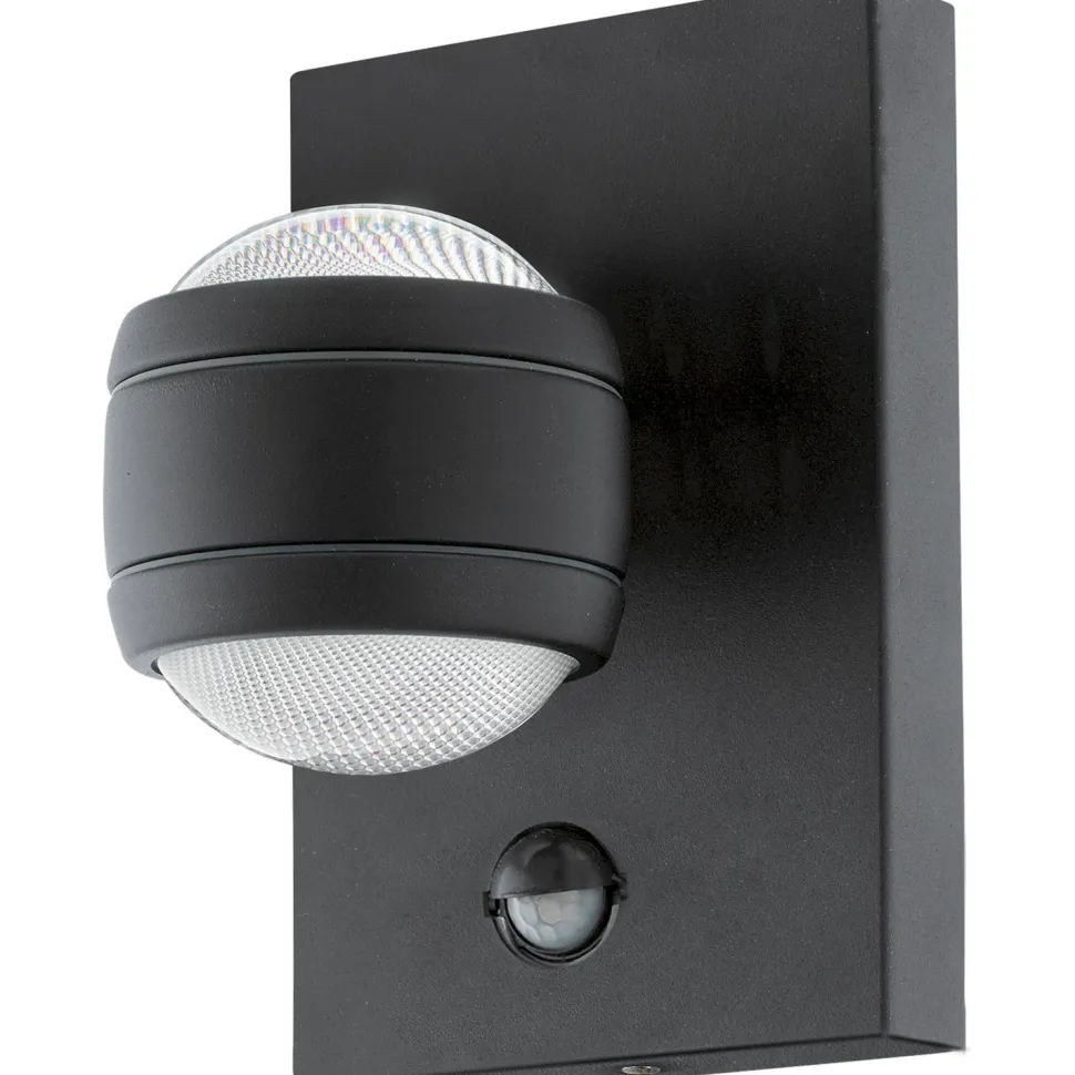 LED-ulkoseinävalaisin Eglo Sesimba liiketunnistimella musta