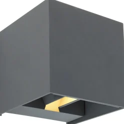 LED-ulkoseinävalaisin Globo Veronika, 10x10x10cm, 3000K, puunvärinen