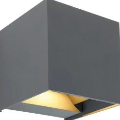 LED-ulkoseinävalaisin Globo Veronika, 10x10x10cm, 3000K, puunvärinen