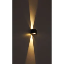 LED-ulkoseinävalaisin Globo Veronika, 10x10x10cm, 3000K, puunvärinen