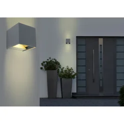 LED-ulkoseinävalaisin Globo Veronika, 10x10x10cm, 3000K, puunvärinen