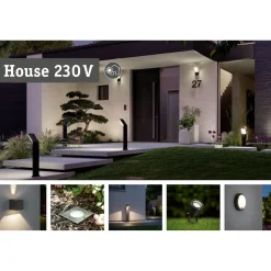 LED-ulkoseinävalaisin hämärätunnistimella Paulmann Circula, Smart Home Zigbee 3.0, IP44, 32cm, antrasiitti