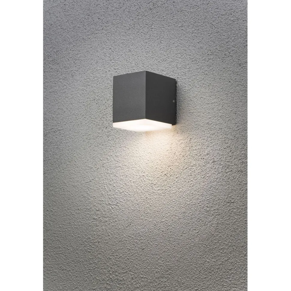LED-ulkoseinävalaisin Konstsmide Monza 80x92x97 mm 6 W antrasiitinharmaa