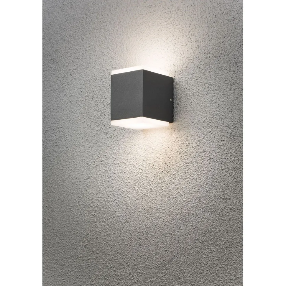 LED-ulkoseinävalaisin Konstsmide Monza 80x92x105 mm 2x6 W antrasiitinharmaa