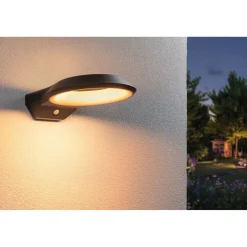 LED-ulkoseinävalaisin liiketunnistimella Paulmann Anela, IP44, 2200K, antrasiitti