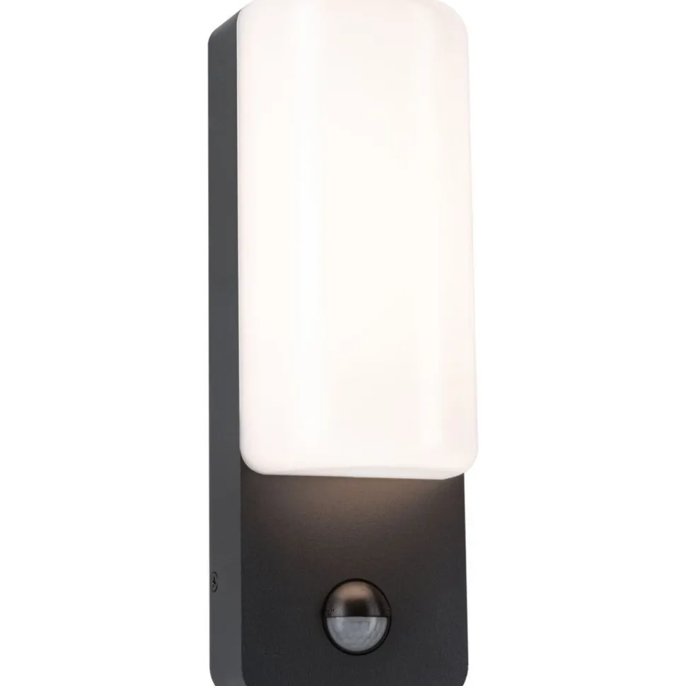 LED-ulkoseinävalaisin liiketunnistimella Paulmann Bonnie, IP44, 3000K, antrasiitti