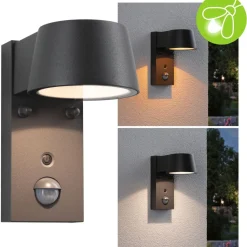 LED-ulkoseinävalaisin liiketunnistimella Paulmann Capea, IP44, säädettävä värilämpötila, antrasiitti
