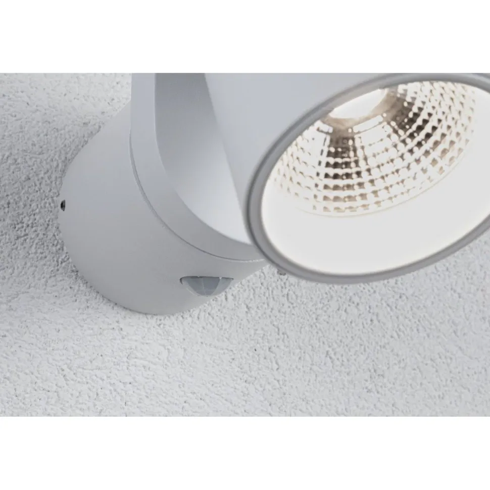 LED-ulkoseinävalaisin liiketunnistimella Paulmann Cuff, IP44, 3000K, korroosionkestävä, antrasiitti