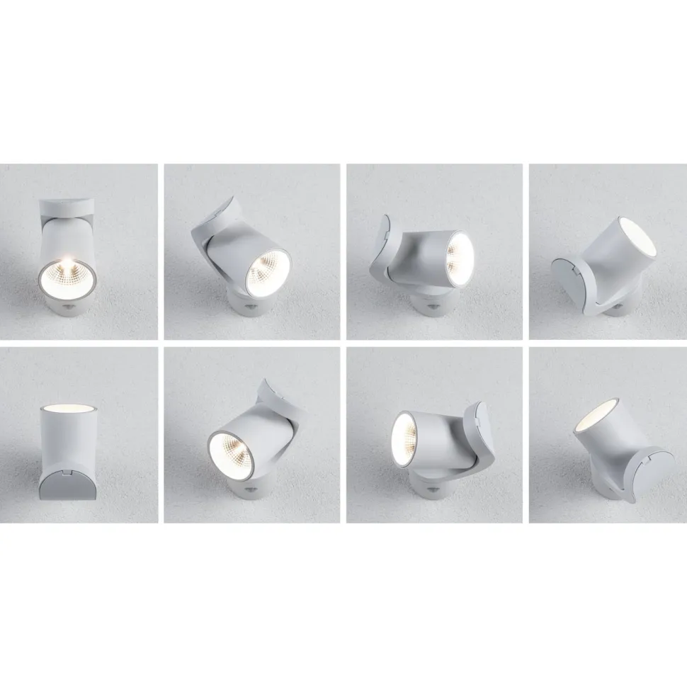 LED-ulkoseinävalaisin liiketunnistimella Paulmann Cuff, IP44, 3000K, korroosionkestävä, antrasiitti