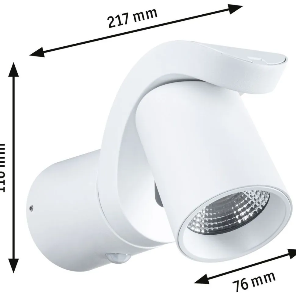 LED-ulkoseinävalaisin liiketunnistimella Paulmann Cuff, IP44, 3000K, korroosionkestävä, antrasiitti