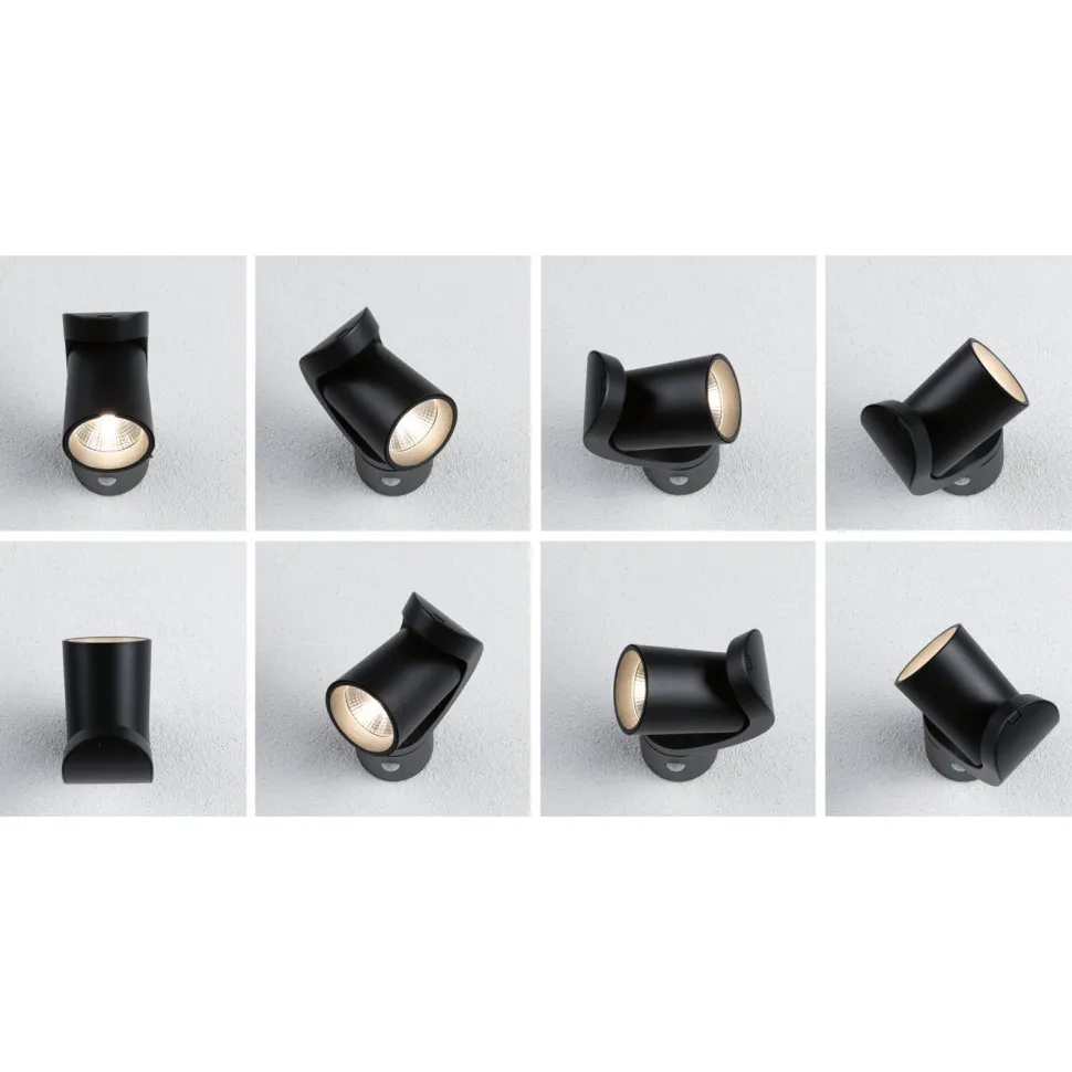 LED-ulkoseinävalaisin liiketunnistimella Paulmann Cuff, IP44, 3000K, korroosionkestävä, antrasiitti