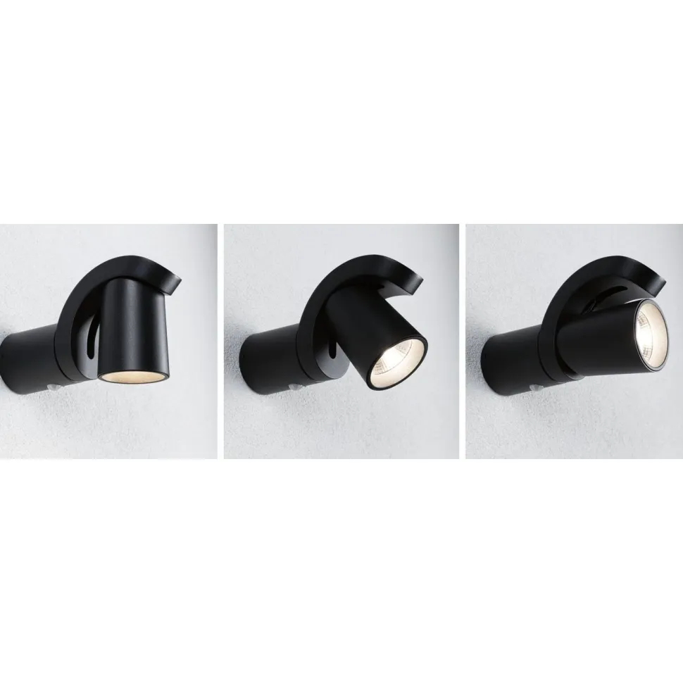LED-ulkoseinävalaisin liiketunnistimella Paulmann Cuff, IP44, 3000K, korroosionkestävä, antrasiitti