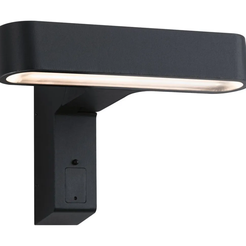 LED-ulkoseinävalaisin liiketunnistimella Paulmann Ito Horizontal, IP44, 3000K, antrasiitti