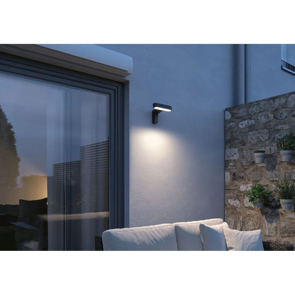 LED-ulkoseinävalaisin liiketunnistimella Paulmann Ito Horizontal, IP44, 3000K, antrasiitti
