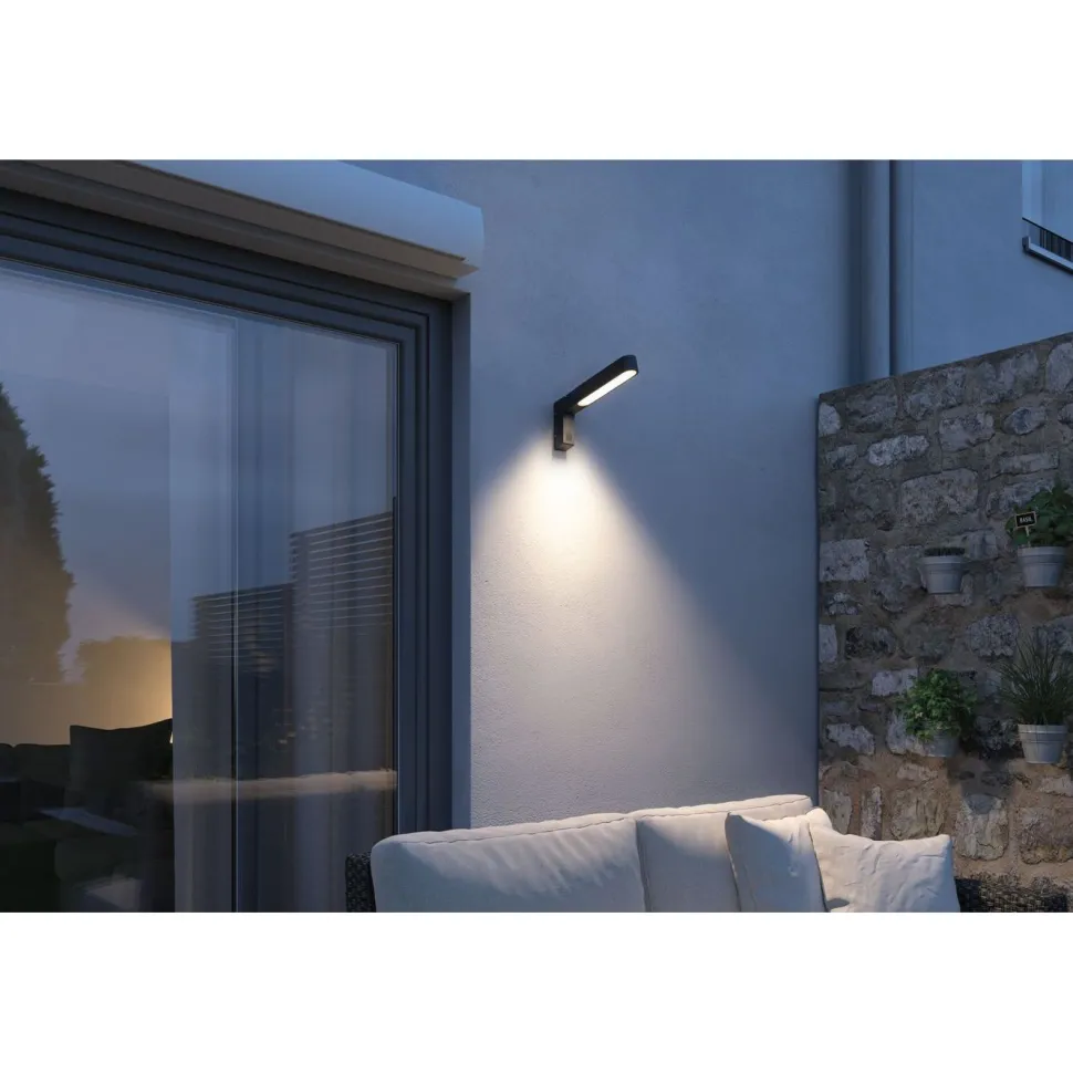 LED-ulkoseinävalaisin liiketunnistimella Paulmann Ito Vertical, IP44, 3000K, antrasiitti
