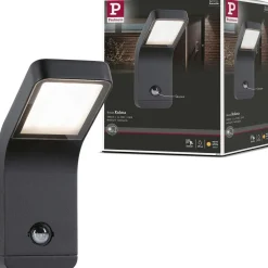 LED-ulkoseinävalaisin liiketunnistimella Paulmann Kulma, IP44, 3000K, korroosionkestävä, antrasiitti
