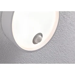 LED-ulkoseinävalaisin liiketunnistimella Paulmann Platomo, IP44, 18cm, 3000K, korroosionkestävä, musta