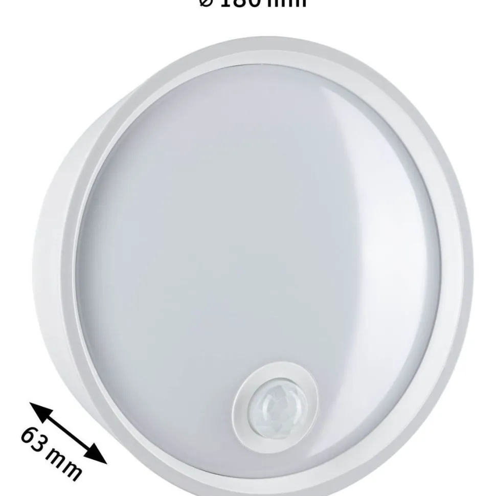 LED-ulkoseinävalaisin liiketunnistimella Paulmann Platomo, IP44, 18cm, 3000K, korroosionkestävä, musta