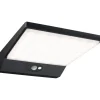 LED-ulkoseinävalaisin liiketunnistimella Paulmann Ronea, IP44, 18x25cm, 10.5W, 3000K, tummanharmaa