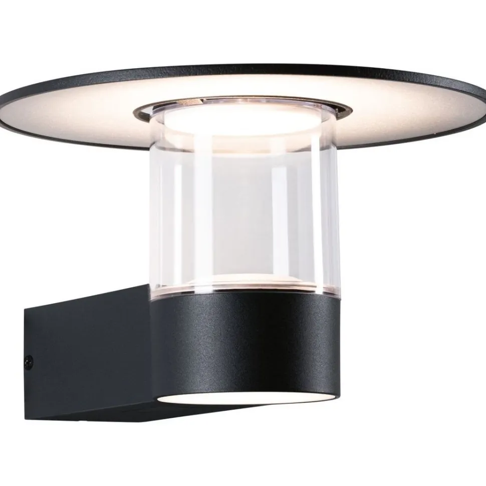 LED-ulkoseinävalaisin liiketunnistimella Paulmann Sienna, IP44, 3000K, korroosionkestävä, antrasiitti