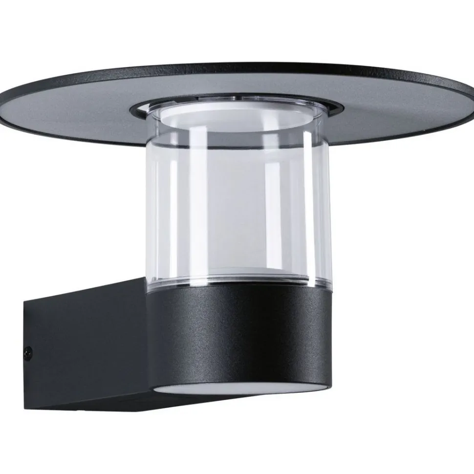 LED-ulkoseinävalaisin liiketunnistimella Paulmann Sienna, IP44, 3000K, korroosionkestävä, antrasiitti