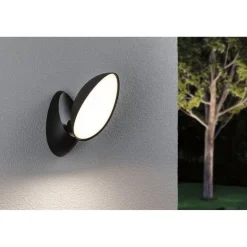 LED-ulkoseinävalaisin Paulmann Batona, IP44, 3000K, antrasiitti