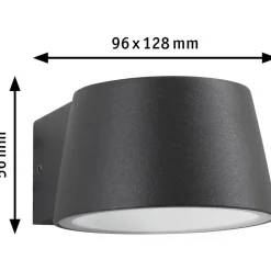 LED-ulkoseinävalaisin Paulmann Capea, IP44, 2200K, antrasiitti