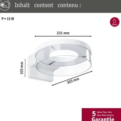 LED-ulkoseinävalaisin Paulmann Capera Smart Home 231mm Zigbee 3.0 Capera 12.5W 800lm hämäräohjattu liiketunnistin IR valkoinen