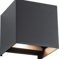 LED-ulkoseinävalaisin Paulmann Cybo, Smart Home Zigbee 3.0, IP44, 10x10cm, RGBW+, antrasiitti