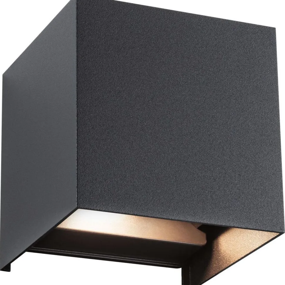 LED-ulkoseinävalaisin Paulmann Cybo, Smart Home Zigbee 3.0, IP44, 10x10cm, RGBW+, antrasiitti