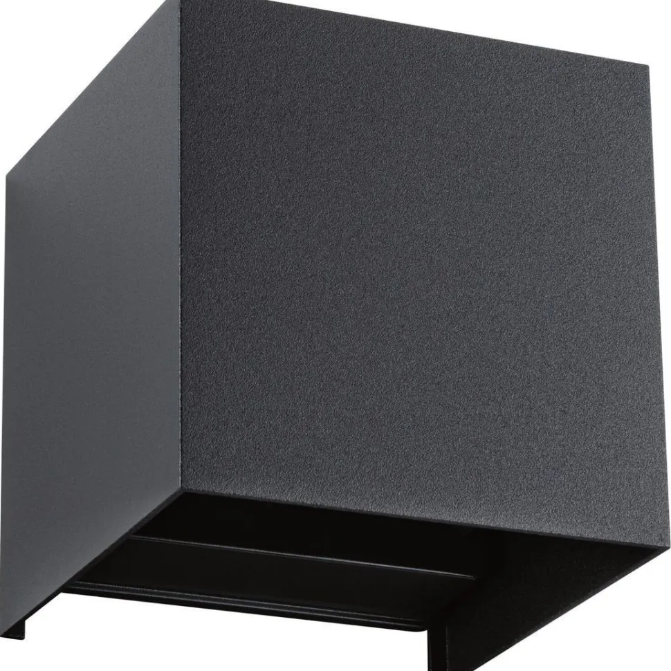 LED-ulkoseinävalaisin Paulmann Cybo, Smart Home Zigbee 3.0, IP44, 10x10cm, RGBW+, antrasiitti