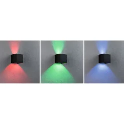 LED-ulkoseinävalaisin Paulmann Cybo, Smart Home Zigbee 3.0, IP44, 10x10cm, RGBW+, antrasiitti