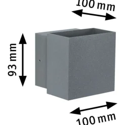 LED-ulkoseinävalaisin Paulmann Cybo Square, IP65, 10x10cm, 2700K, valkoinen