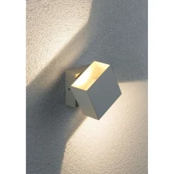 LED-ulkoseinävalaisin Paulmann Cybo Square, IP65, 10x10cm, 2700K, valkoinen