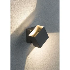 LED-ulkoseinävalaisin Paulmann Cybo Square, IP65, 10x10cm, 2700K, valkoinen