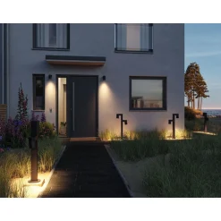 LED-ulkoseinävalaisin Paulmann Kimu, IP44, 80mm, 3000K, antrasiitti