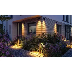 LED-ulkoseinävalaisin Paulmann Kimu, IP44, 80mm, 2200K, antrasiitti