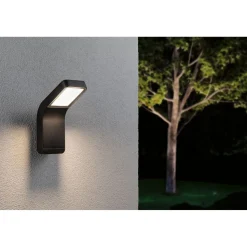 LED-ulkoseinävalaisin Paulmann Kulma, IP44, 3000K, korroosionkestävä, antrasiitti